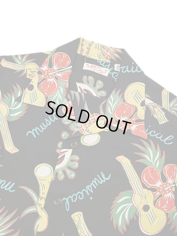 画像3: 【 SUN SURF（サンサーフ） 】 半袖アロハシャツ S/S HAWAIIAN SHIRT [ HAWAII MUSICAL ] [ BLACK ]