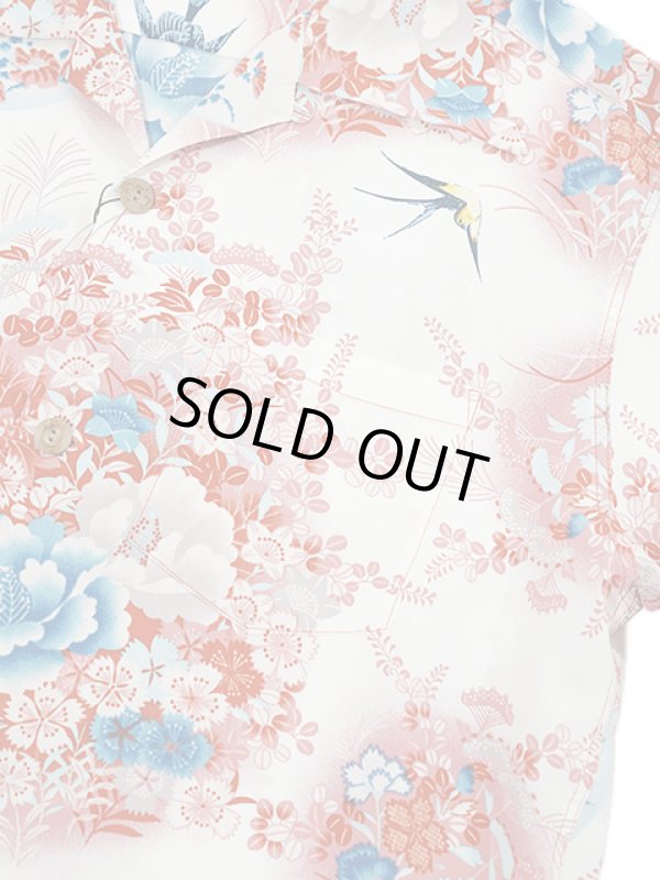 画像4: 【 SUN SURF（サンサーフ） 】　半袖アロハシャツ　S/S HAWAIIAN SHIRT　[ SWALLOWS FLY AROUND ]　[ RED ]