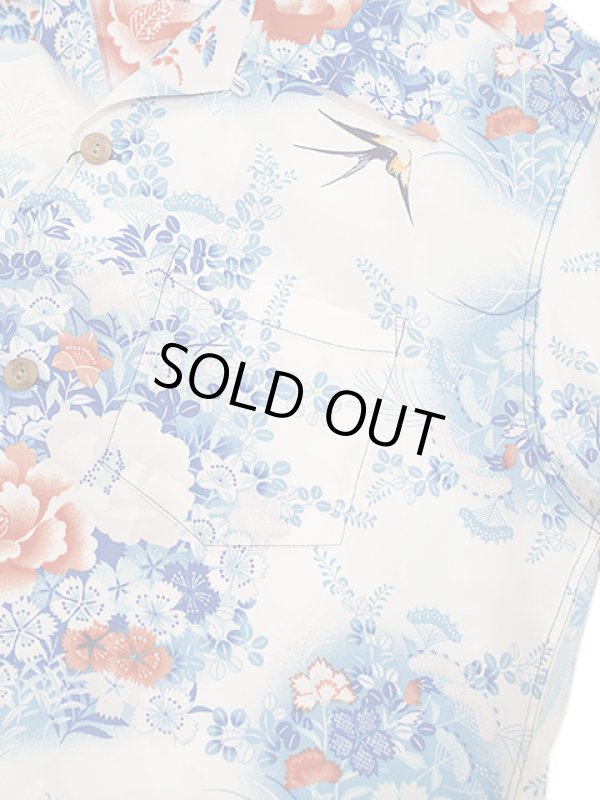 画像4: 【 SUN SURF（サンサーフ） 】　半袖アロハシャツ　S/S HAWAIIAN SHIRT　[ SWALLOWS FLY AROUND ]　[ BLUE ]