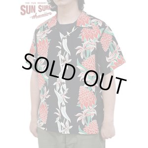 画像: 【 SUN SURF（サンサーフ） 】 半袖アロハシャツ S/S HAWAIIAN SHIRT [ BLOOMS OF TORCH FLOWER ] [ BLACK ]