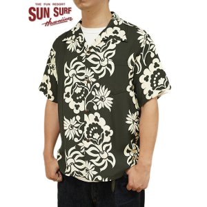 画像: 【 SUN SURF（サンサーフ） 】　半袖アロハシャツ　S/S HAWAIIAN SHIRT　[ SUNLIGHT FLOWER ]　[ BLACK ]