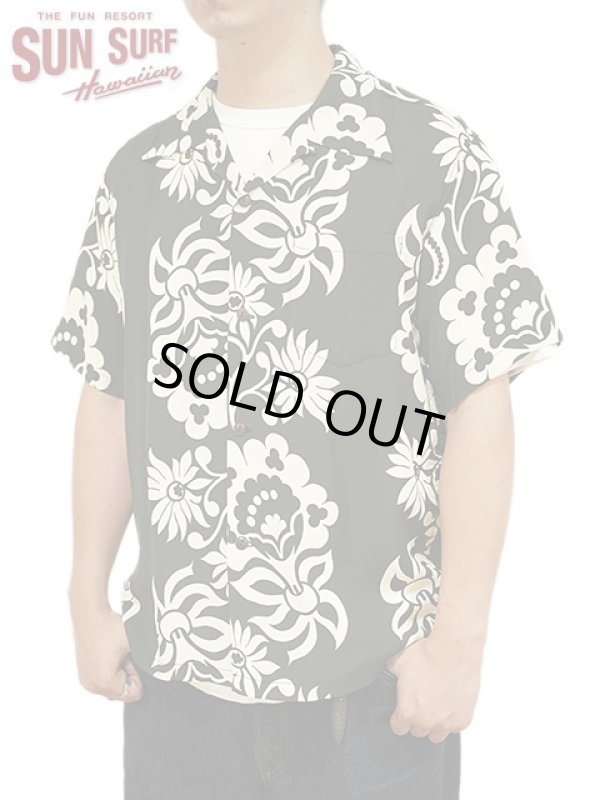 画像1: 【 SUN SURF（サンサーフ） 】　半袖アロハシャツ　S/S HAWAIIAN SHIRT　[ SUNLIGHT FLOWER ]　[ BLACK ]