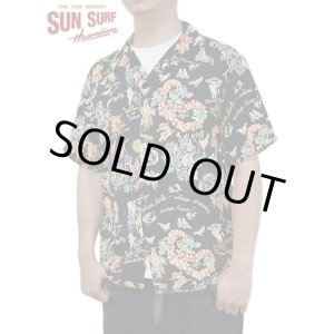 画像: 【 SUN SURF（サンサーフ） 】　半袖アロハシャツ　S/S HAWAIIAN SHIRT　[ MOEUHANE -DREAM CASTLE- ]　[ BLACK ]