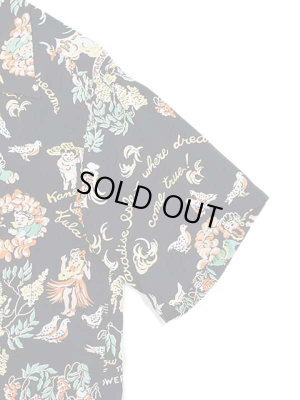 画像5: 【 SUN SURF（サンサーフ） 】　半袖アロハシャツ　S/S HAWAIIAN SHIRT　[ MOEUHANE -DREAM CASTLE- ]　[ BLACK ]