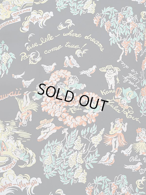 画像6: 【 SUN SURF（サンサーフ） 】　半袖アロハシャツ　S/S HAWAIIAN SHIRT　[ MOEUHANE -DREAM CASTLE- ]　[ BLACK ]