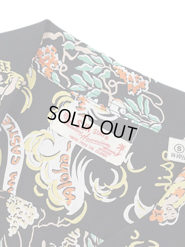 画像8: 【 SUN SURF（サンサーフ） 】　半袖アロハシャツ　S/S HAWAIIAN SHIRT　[ MOEUHANE -DREAM CASTLE- ]　[ BLACK ]