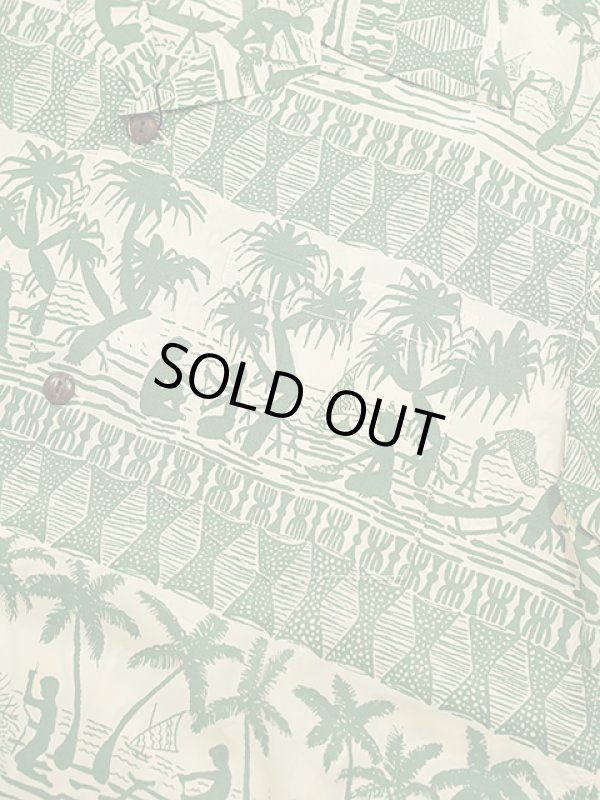 画像4: 【 SUN SURF（サンサーフ） 】　半袖アロハシャツ　S/S HAWAIIAN SHIRT　[ ISLAND CLASSIC BORDER ]　[ BEIGE ]
