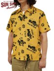 画像1: 【 SUN SURF（サンサーフ） 】　コットンヘリンボーンアロハシャツ　S/S HAWAIIAN SHIRT [ ARMY VEHICLE ] [ KHAKI ]