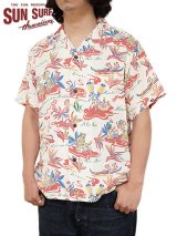 画像: 【 SUN SURF（サンサーフ） 】　半袖アロハシャツ　S/S HAWAIIAN SHIRT　[ HAWAIIAN HULA ]　[ OFF WHITE ]