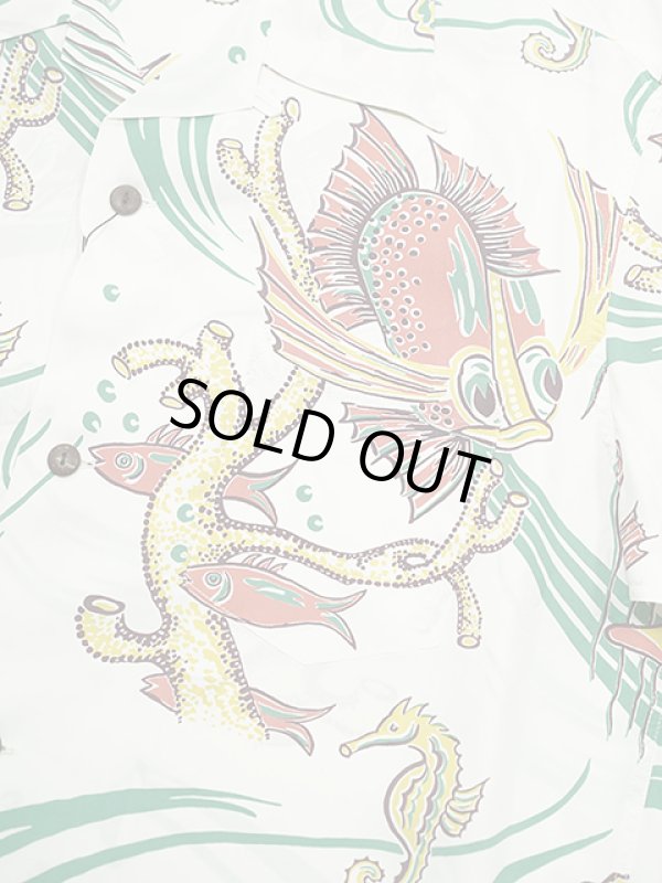 画像4: 【 SUN SURF（サンサーフ） 】　半袖アロハシャツ　S/S HAWAIIAN SHIRT　[ BUG EYED FISH ]　[ OFF WHITE ]