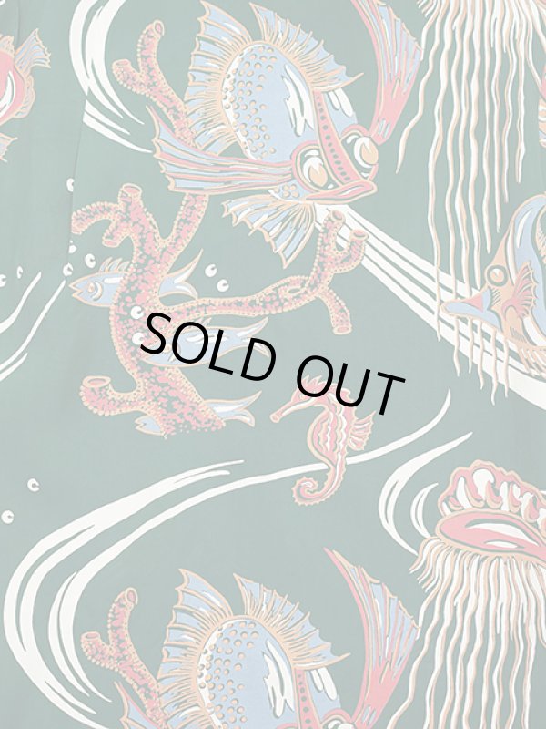 画像6: 【 SUN SURF（サンサーフ） 】　半袖アロハシャツ　S/S HAWAIIAN SHIRT　[ BUG EYED FISH ]　[ GREEN ]