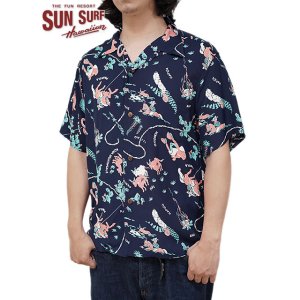 画像: 【 SUN SURF（サンサーフ） 】　半袖アロハシャツ　S/S HAWAIIAN SHIRT　[ PANIOLA TOWN ]　[ NAVY ]