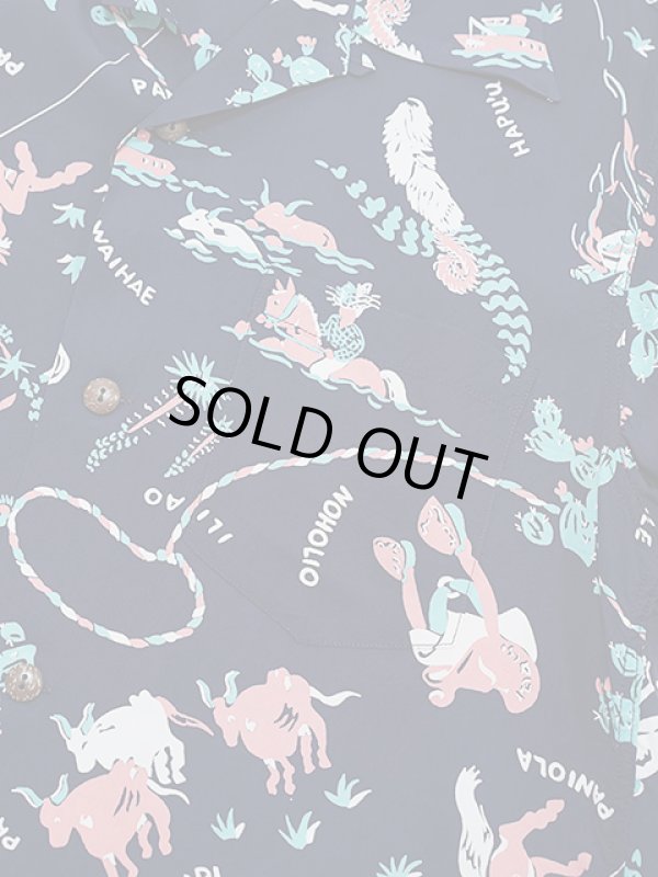 画像4: 【 SUN SURF（サンサーフ） 】　半袖アロハシャツ　S/S HAWAIIAN SHIRT　[ PANIOLA TOWN ]　[ NAVY ]