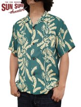 画像: 【 SUN SURF（サンサーフ） 】　半袖アロハシャツ　S/S HAWAIIAN SHIRT　[ HONEYSUCKLE ]　[ GREEN ]
