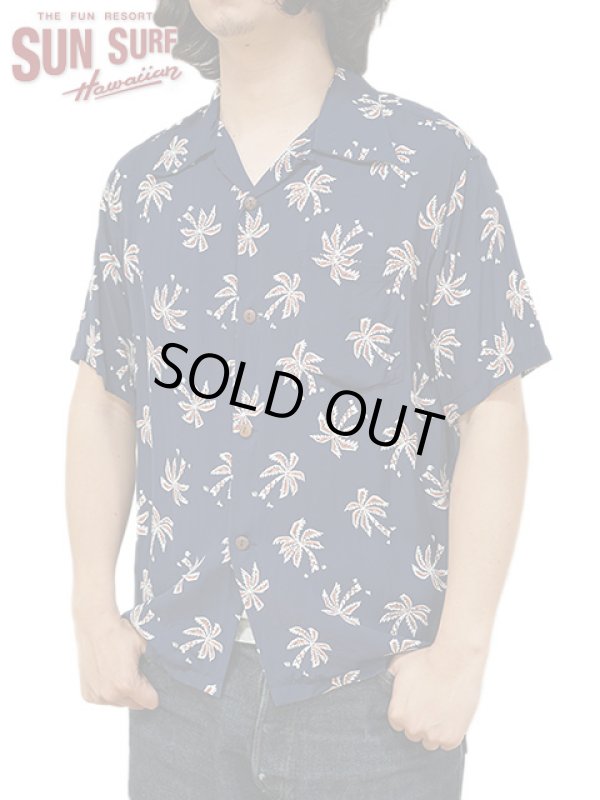 画像1: 【 SUN SURF（サンサーフ） 】　半袖アロハシャツ　S/S HAWAIIAN SHIRT　[ SCATTERED PALMTREE ]　[ NAVY ]