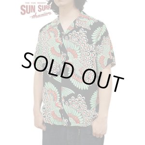画像: 【 SUN SURF（サンサーフ） 】　半袖アロハシャツ　S/S HAWAIIAN SHIRT　[ PEACOCK ]　[ BLACK ]
