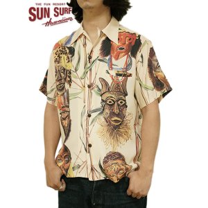 画像: 【 SUN SURF SPECIAL EDITION（サンサーフスペシャルエディション） 】　半袖アロハシャツ　[ BATTLE MASK ]　【 NO NAME PRINTED IN KYOTO 】