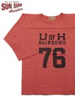 画像1: 【 SUN SURF（サンサーフ） 】　SLUB YARN FOOTBALL T-SHIRT [ RAINBOWS ] [ RED ] 【 メール便可 】 