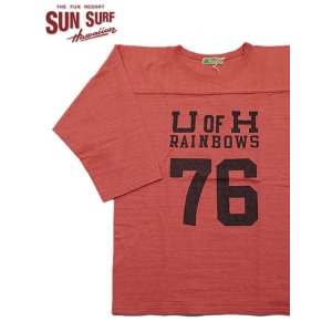 画像: 【 SUN SURF（サンサーフ） 】　SLUB YARN FOOTBALL T-SHIRT [ RAINBOWS ] [ RED ] 【 メール便可 】 