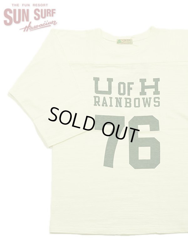 画像1: 【 SUN SURF（サンサーフ） 】　SLUB YARN FOOTBALL T-SHIRT [ RAINBOWS ] [ OFF WHITE ] 【 メール便可 】 