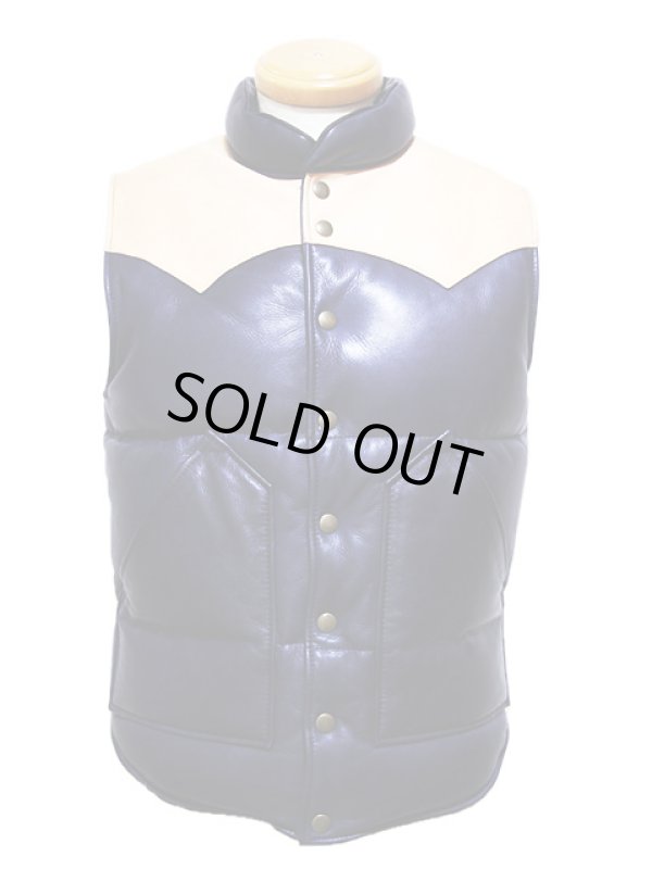 画像3: 【 Y'2 LEATHER（ワイツーレザー） 】　ホースハイド × ステアオイルダウンベスト [ 馬革×牛革 ] [ BLUE x SADDLE ]