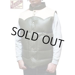 画像: 【 Y'2 LEATHER（ワイツーレザー） 】　ホースハイド × ステアオイルダウンベスト [ 馬革×牛革 ] [ OLIVE x SADDLE ]