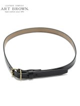 画像: 【 ART BROWN（アートブラウン） 】　ナローベルト [ 24mm幅 ] [ HORWEEN CHROMEXCEL LEATHER ] [ BLACK ] 【 メール便可 】