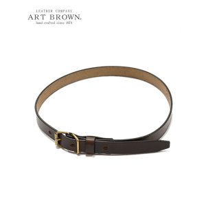 画像: 【 ART BROWN（アートブラウン） 】　ナローベルト [ 24mm幅 ] [ HORWEEN CHROMEXCEL LEATHER ] [ CHOCO ] 【 メール便可 】