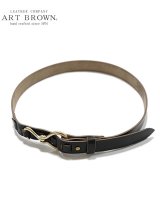 画像: 【 ART BROWN（アートブラウン） 】　フックベルト [ 30mm幅 ] [ HORWEEN CHROMEXCEL LEATHER ] [ BLACK ]