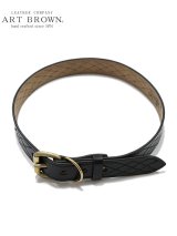 画像: 【 ART BROWN（アートブラウン） 】　ダイヤモンドステッチベルト [ 35mm幅 ] [ HORWEEN CHROMEXCEL LEATHER ] [ BLACK ]