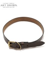 画像: 【 ART BROWN（アートブラウン） 】　ダイヤモンドステッチベルト [ 35mm幅 ] [ HORWEEN CHROMEXCEL LEATHER ] [ CHOCO ]