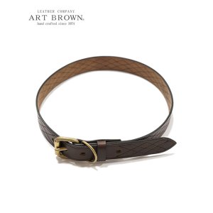 画像: 【 ART BROWN（アートブラウン） 】　ダイヤモンドステッチベルト [ 35mm幅 ] [ HORWEEN CHROMEXCEL LEATHER ] [ CHOCO ]