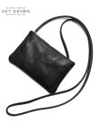画像1: 【 ART BROWN（アートブラウン） 】　ミニショルダーバッグ [ HORWEEN CHROMEXCEL LEATHER ] [ BLACK ] 【 メール便可 】