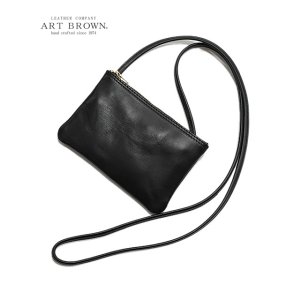 画像: 【 ART BROWN（アートブラウン） 】　ミニショルダーバッグ [ HORWEEN CHROMEXCEL LEATHER ] [ BLACK ] 【 メール便可 】