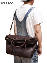 画像: 【 vasco（ヴァスコ） 】　LEATHER NELSON 2WAY BAG　[ BROWN ]