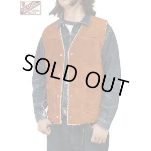画像: 【 Y'2 LEATHER（ワイツーレザー） 】　Steer Roughout Wool Boa Vest [ STEER ROUGHOUT (牛革) ] [ Camel ]