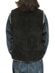 画像2: 【 Y'2 LEATHER（ワイツーレザー） 】　Steer Roughout Wool Boa Vest [ STEER ROUGHOUT (牛革) ] [ Black ]
