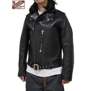 画像: 【 Y'2 LEATHER（ワイツーレザー） 】　ECO HORSE 1930'S DOUBLE MOTORCYCLE JACKET [ Eco Horse (馬革) ] [ BLACK ]