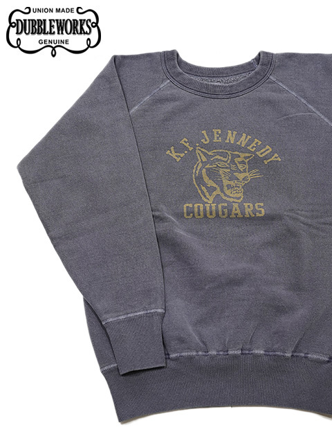 画像1: 【 DUBBLEWORKS（ダブルワークス） 】　ピグメントプリントスウェット　[ FADED SWEAT SHIRTS ] [ COUGARS ] [ PD.NAVY ]