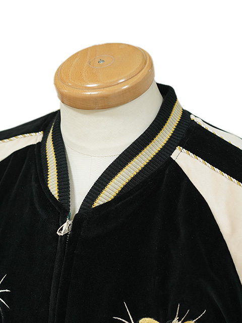 画像4: 【 TAILOR TOYO(テーラー東洋） 】 別珍 × アセテートスカジャン [ Velveteen ( Two-tone ) Souvenir Jacket ] [ TIGER HEAD × GOLD DRAGON ]