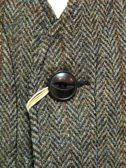 安い買う Harris Tweed ハリスツイードベスト ハンティングデザイン