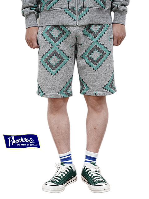 画像1: 【 Pherrow's（フェローズ） 】　ネイティブジャガードショーツ [ Native Jacquard Shorts ] [ H.GRAY ]