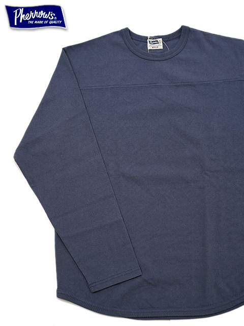 画像1: 【 Pherrow's（フェローズ） 】　フットボール T-シャツ [ L/S Football Tee ] [ Navy ] 【 メール便可 】