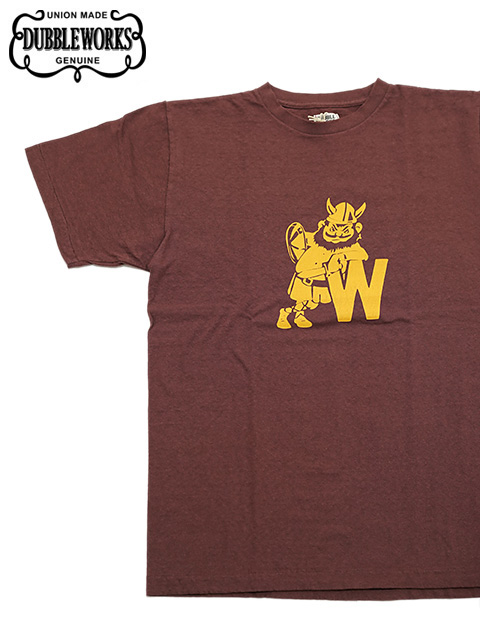 画像1: 【 DUBBLEWORKS（ダブルワークス） 】　プリントTシャツ [ Printed Tee ] [ W ] [ BORDEAUX ] 【 メール便可 】