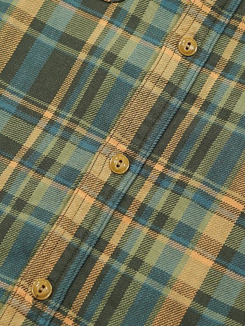 画像6: 【 Pherrow's（フェローズ） 】　ガチャポケフランネルワークシャツ　[ Flannel Work Shirts ] [ GREEN × ORANGE CHECK ]