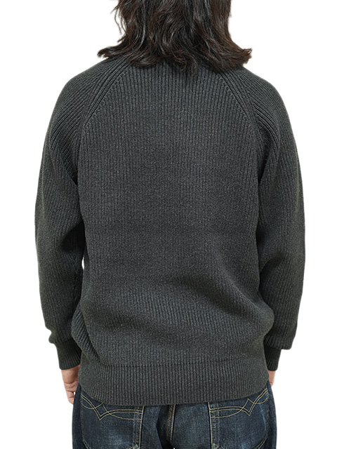画像2: 【 Pherrow's（フェローズ） 】　ラグランコットンニット　[ RAGLAN COTTON KNIT ][CHARCOAL]