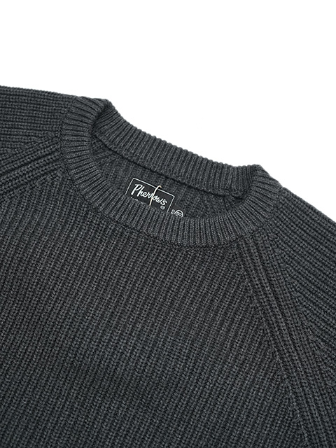 画像5: 【 Pherrow's（フェローズ） 】　ラグランコットンニット　[ RAGLAN COTTON KNIT ][CHARCOAL]