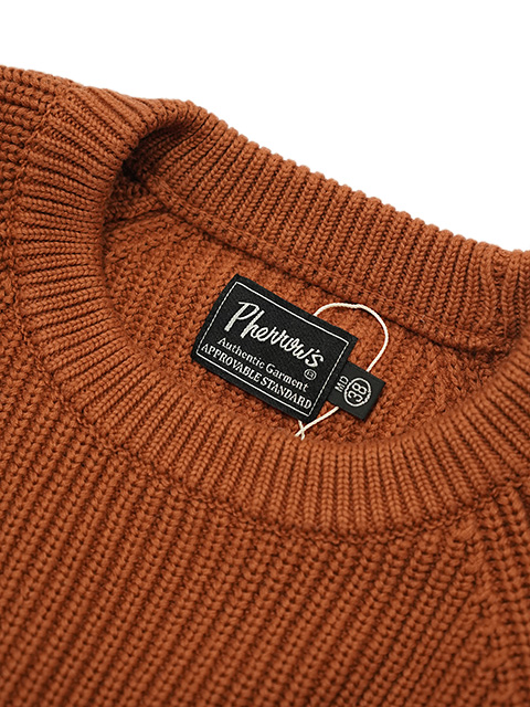 画像8: 【 Pherrow's（フェローズ） 】　ラグランコットンニット　[ RAGLAN COTTON KNIT ][BROWN]