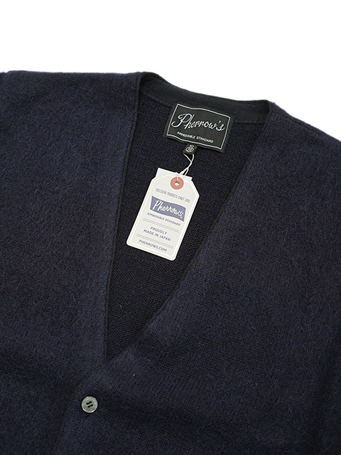 画像3: 【 Pherrow's（フェローズ） 】　モヘアニットカーディガン　[ MOHAIR KNIT CARDIGAN ] [ NAVY ] 