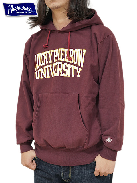 画像1: 【 Pherrow's（フェローズ） 】　 リバースウィーブパーカー [ REVERSE SWEAT HOODIE ] [ BURGUNDY ]
